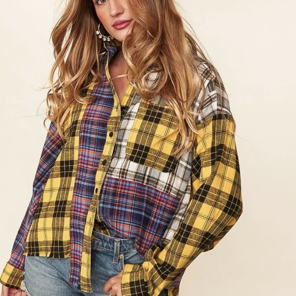 💜 New Plaid Oversized Shirt - Picture 2 of 7